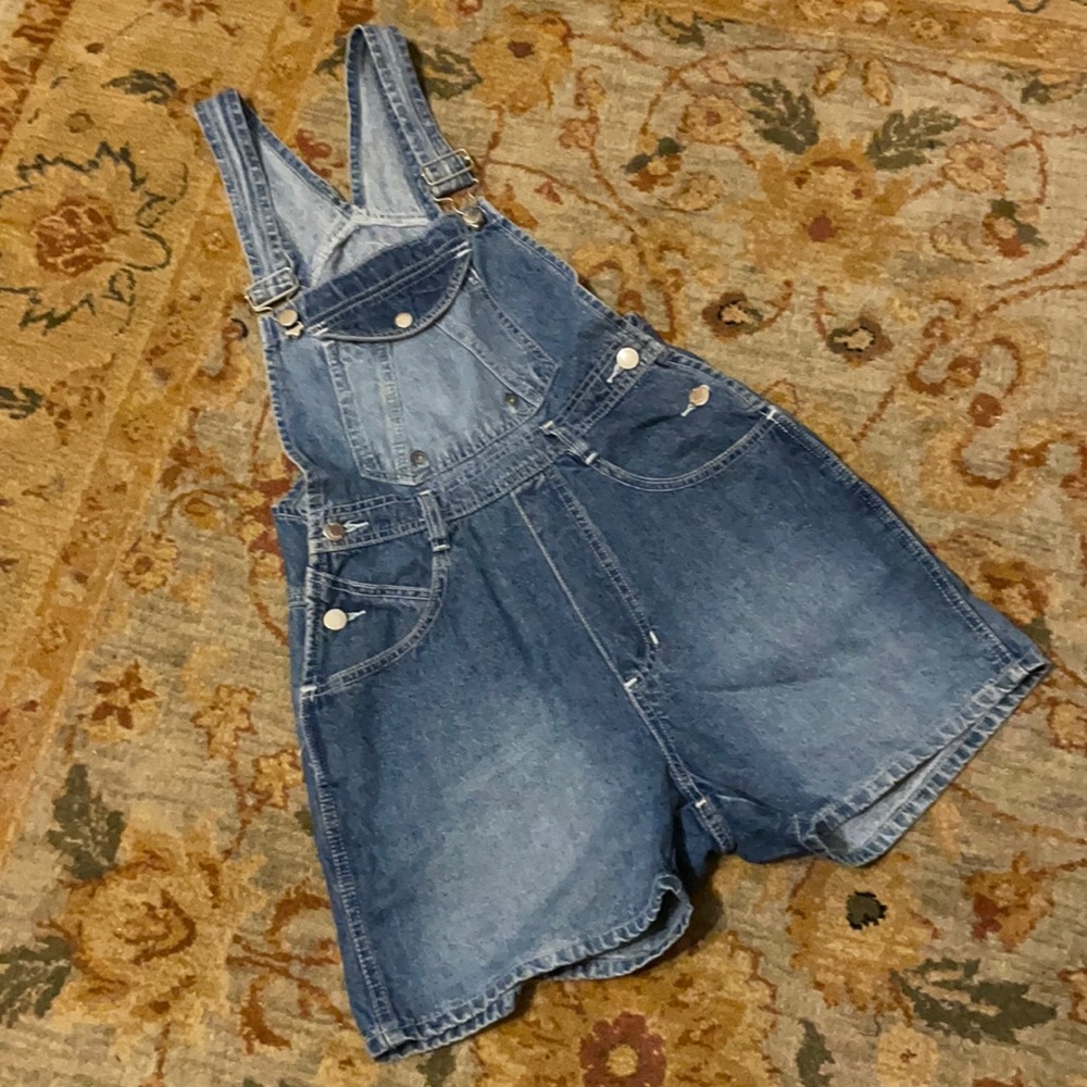 London London overall jean shorts